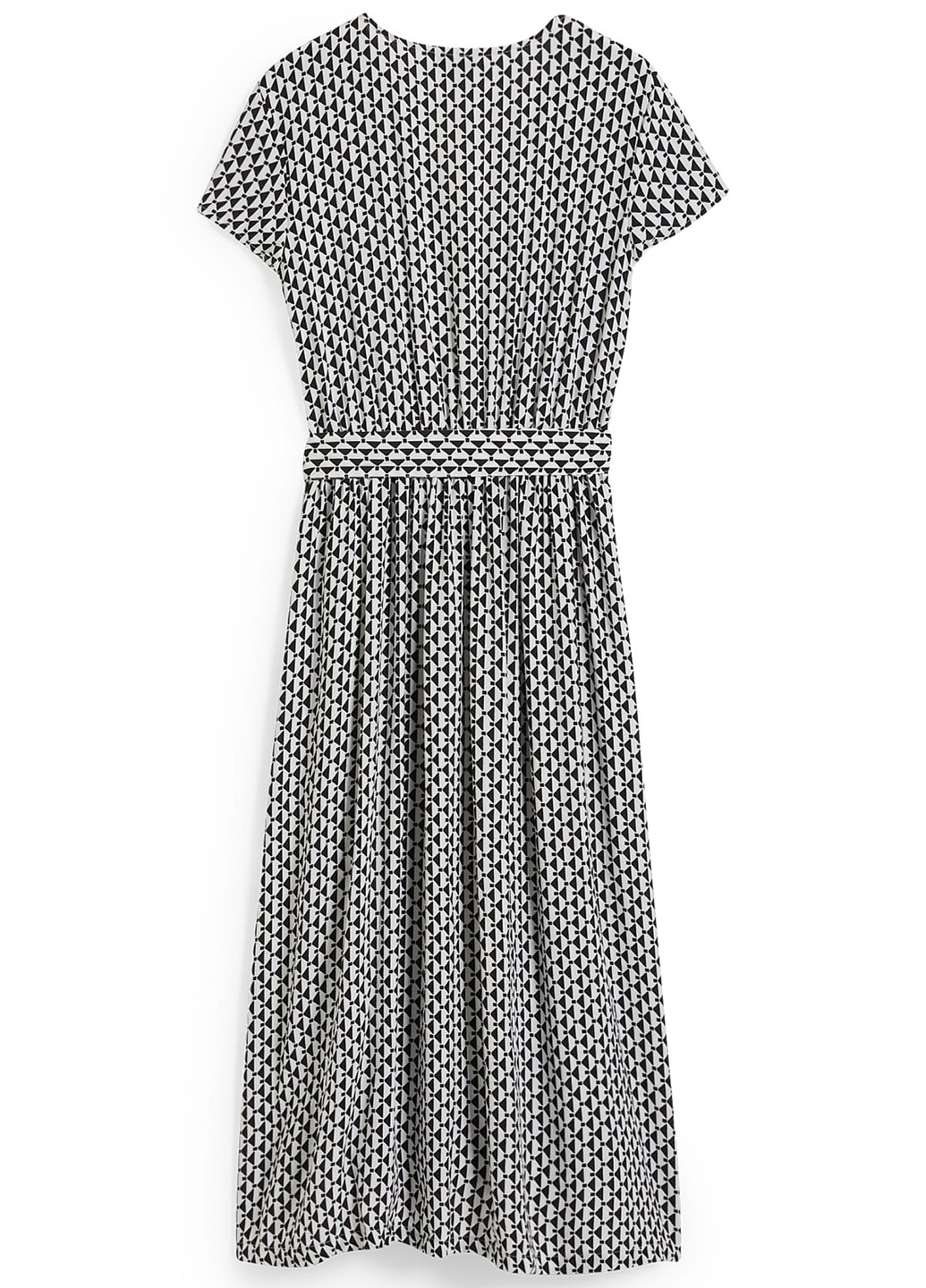 Черно-белое кэжуал платье на запах C&A с геометрическим узором
