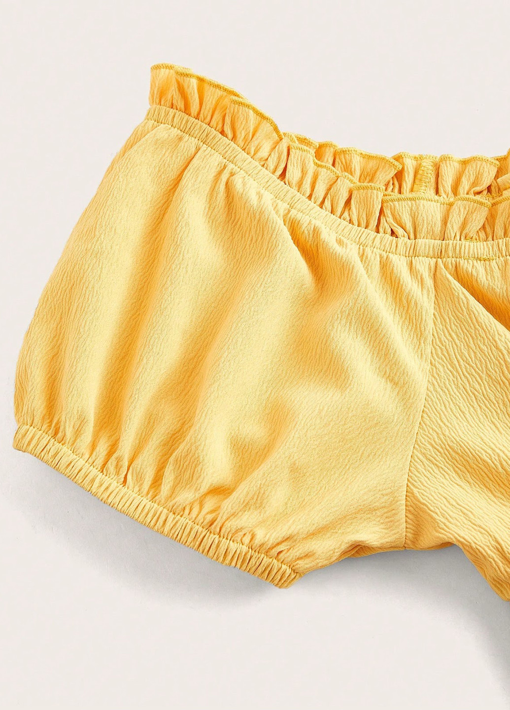 Желтое кэжуал платье клеш, с открытыми плечами SHEIN однотонное