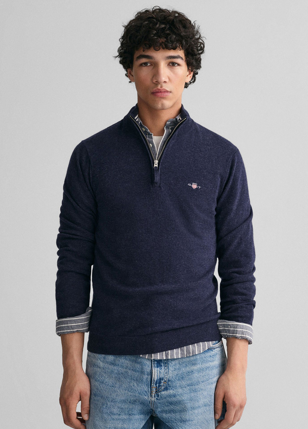 Темно-синий зимний свитер Gant