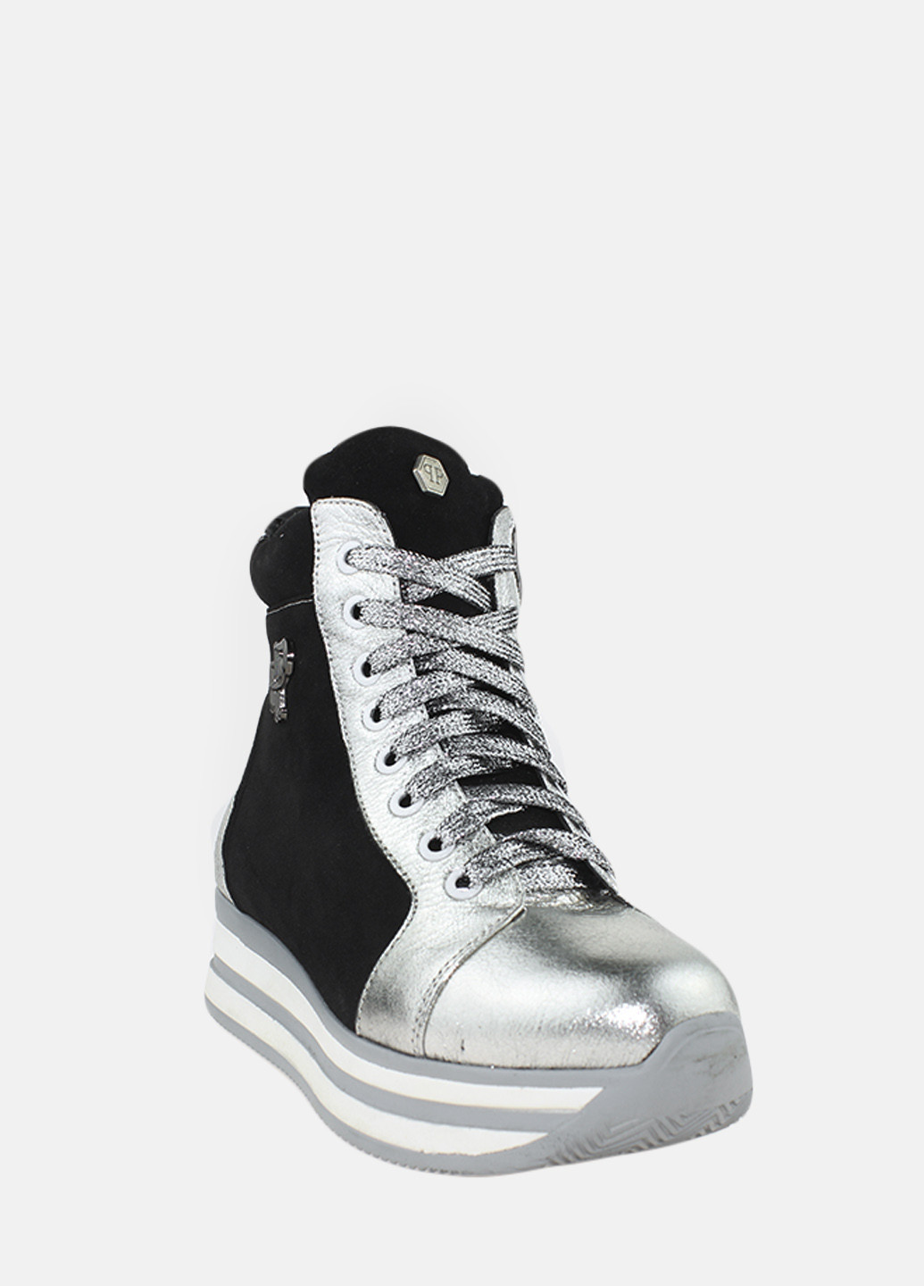 Зимние ботинки ry500-1 серебро-черный Yta из натуральной замши