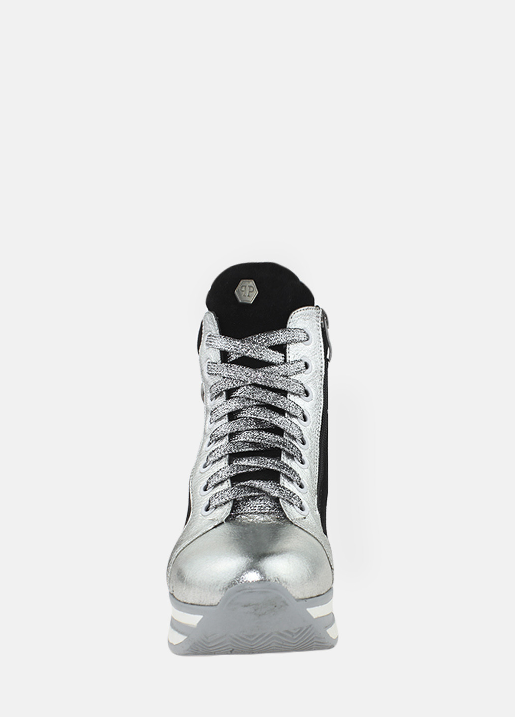 Зимние ботинки ry500-1 серебро-черный Yta из натуральной замши