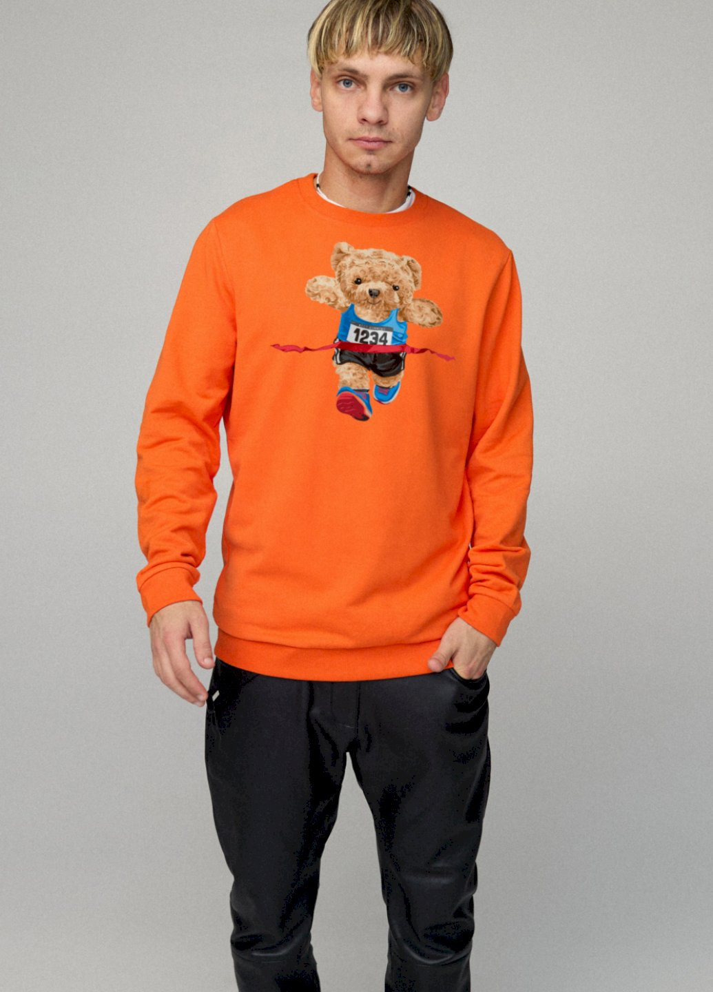 Помаранчевий світшот чоловічий basic /no flis/ YAPPI (252258554)