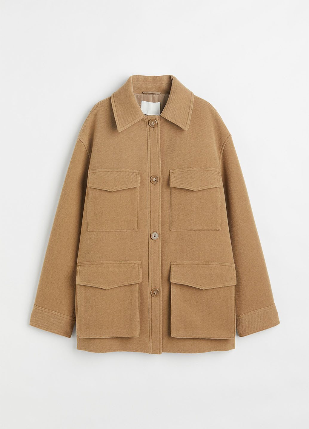 Темно-бежева демісезонна куртка куртка-пальто H&M