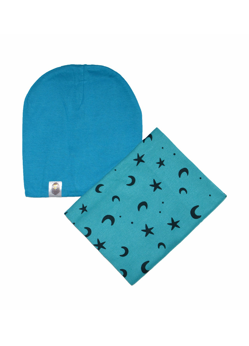 Небесно-голубой демисезонный комплект (шапка, шарф-снуд) Hexing
