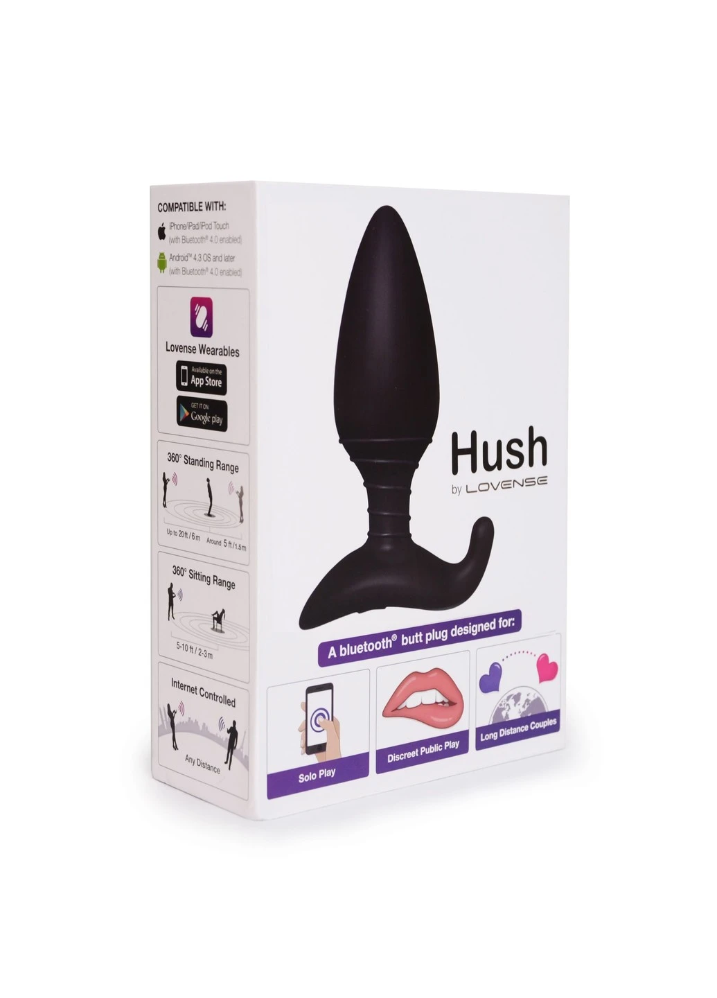 Анальная смарт вибропробка Hush, размер L Lovense (254973553)