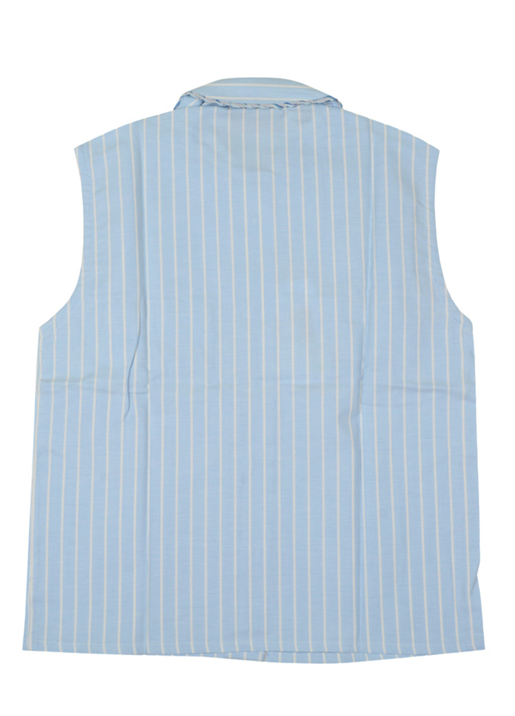 Блуза Duepunti без рукава смужка блакитна кежуал