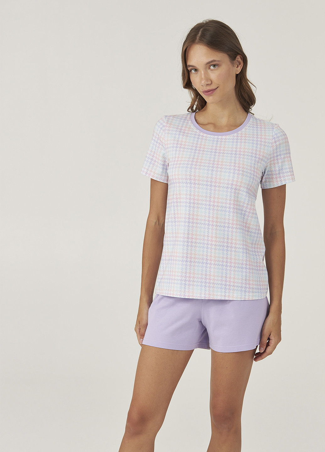 Фіолетова всесезон піжама (футболка, шорти) футболка + шорти Gofre