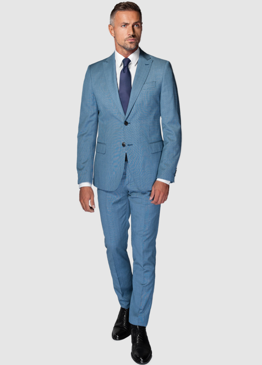 Блакитний демісезонний костюм (піджак, брюки) брючний Arber
