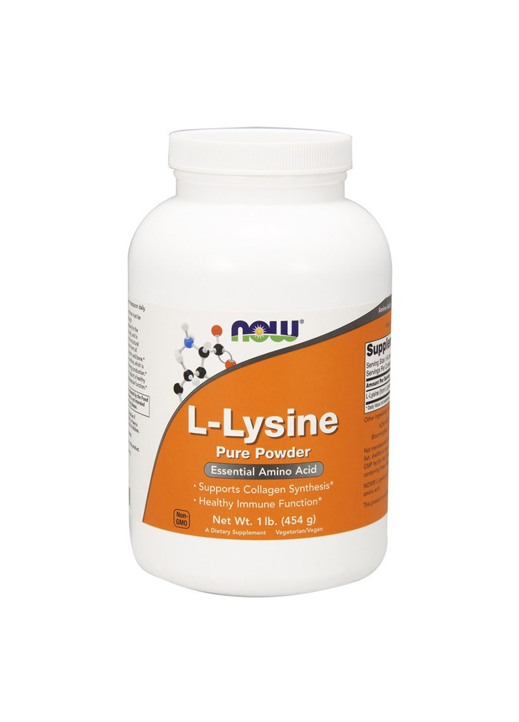 Лизин L-Lysine Pure Powder (454 г) нау фудс Без добавок Now Foods (255363105)