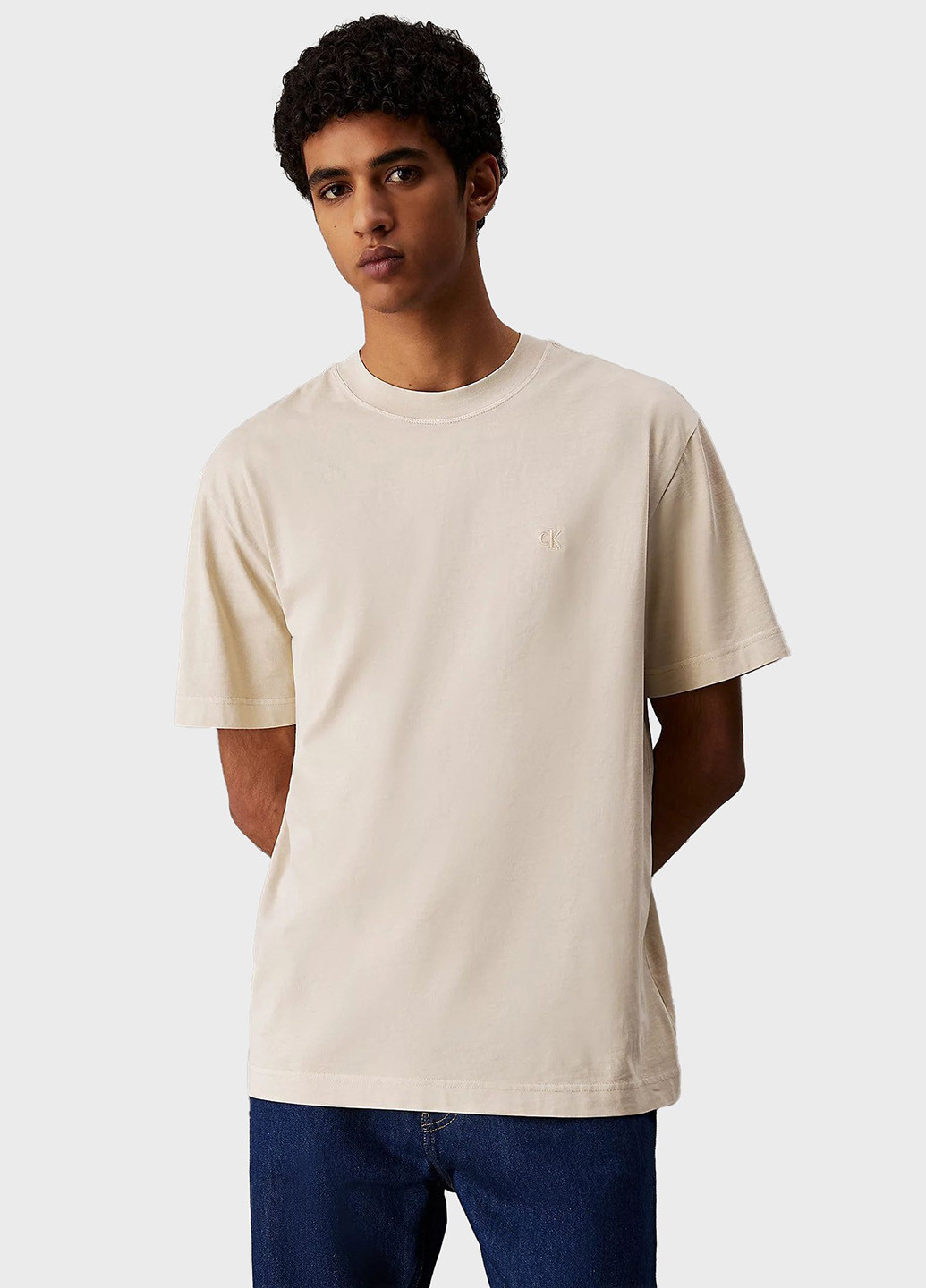 Светло-бежевая футболка Calvin Klein Jeans