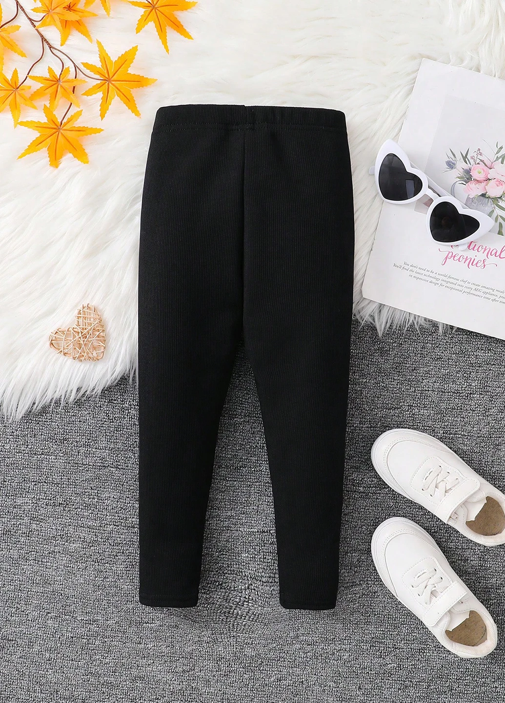 Черные зимние леггинсы SHEIN