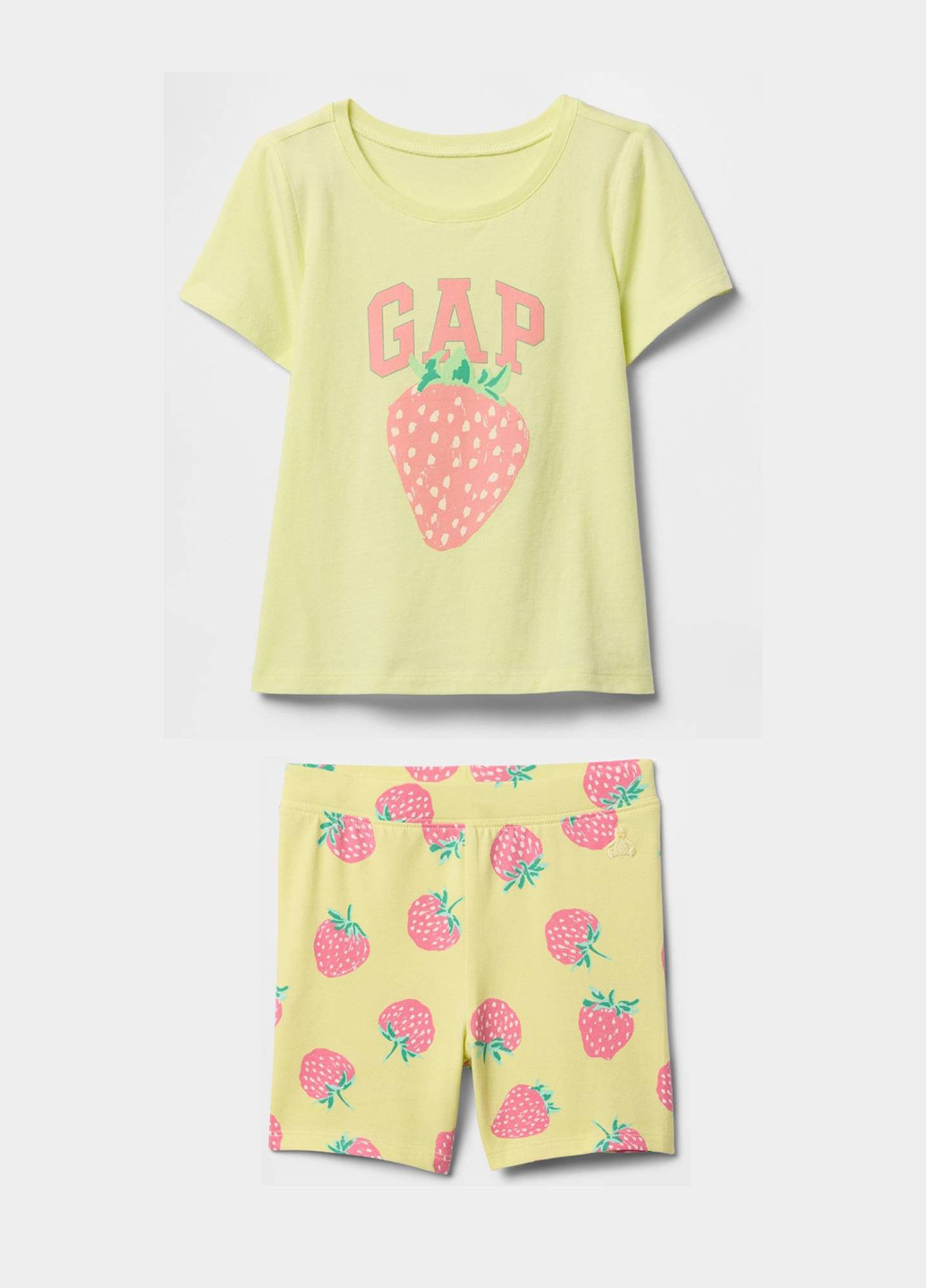 Жовтий літній комплект (футболка, шорти) Gap