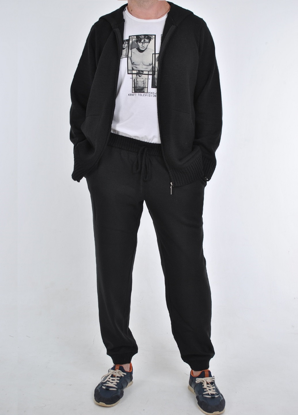 Черный демисезонный вязаный костюм Berta Lucci
