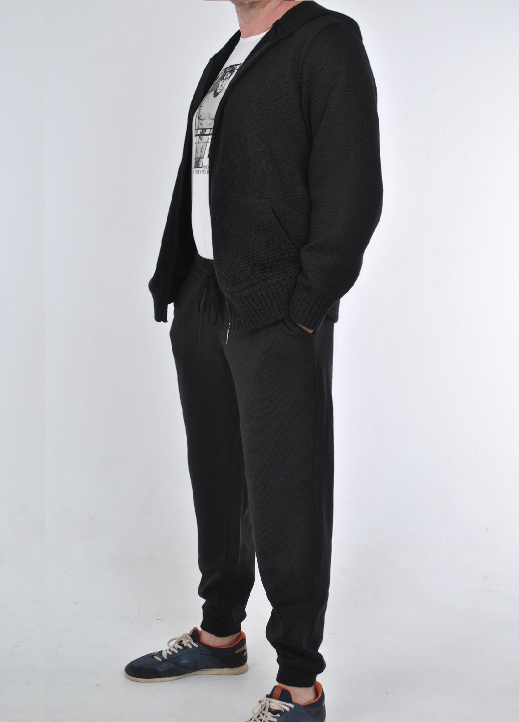 Черный демисезонный вязаный костюм Berta Lucci