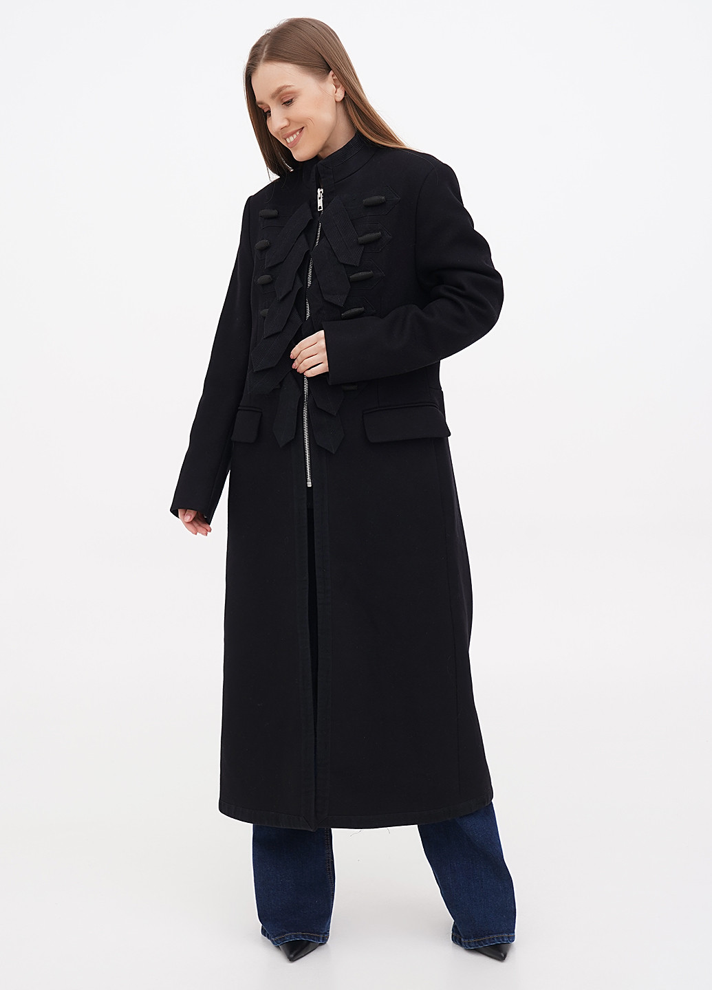 Черное демисезонное Пальто оверсайз H&M