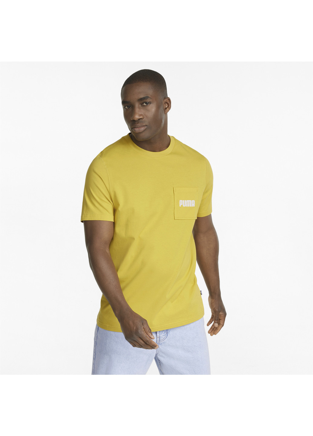 Желтая футболка modern basics pocket men's tee Puma