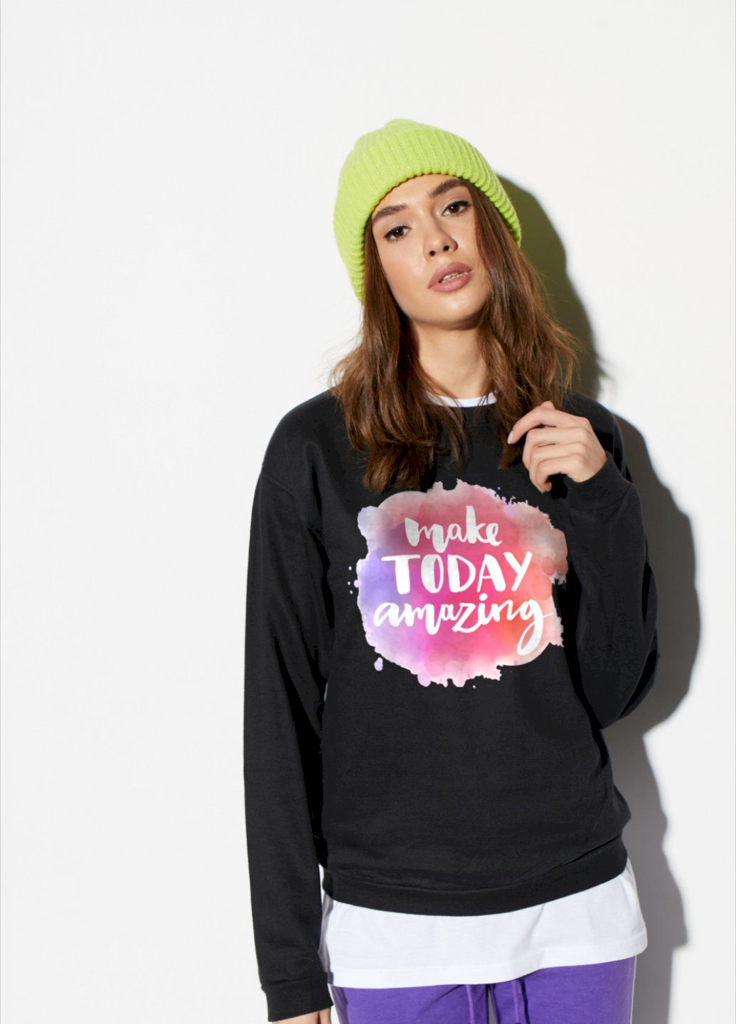 Чорний світшот basic YAPPI (201487871)