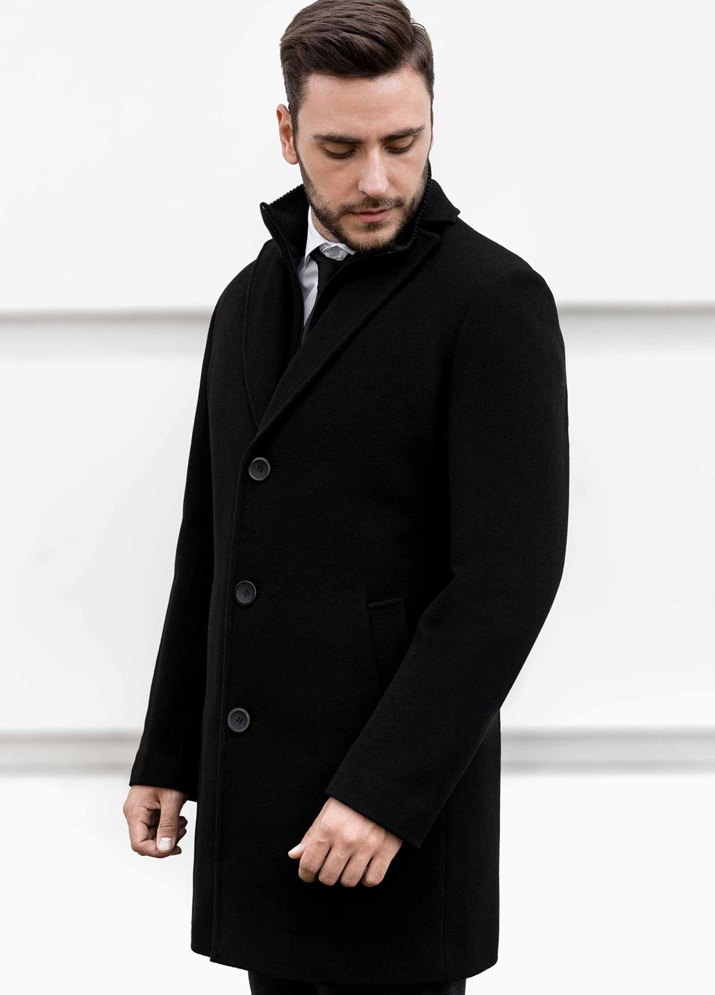 Чорне демісезонне Пальто однобортне Sun's House