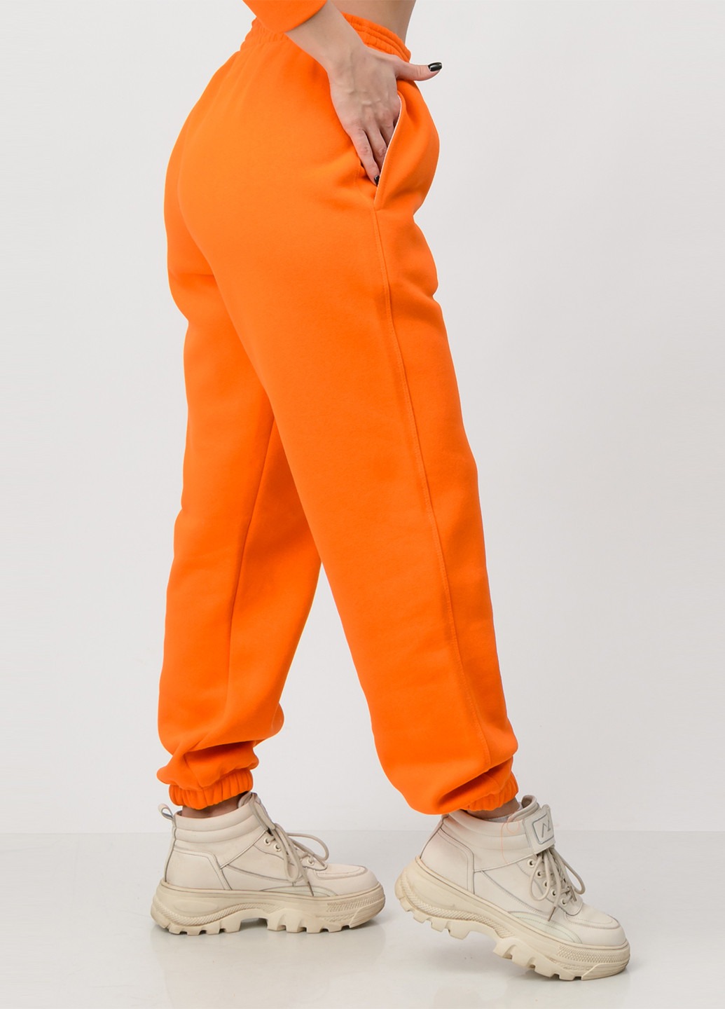 Оранжевые спортивные демисезонные джоггеры брюки Go Fitness