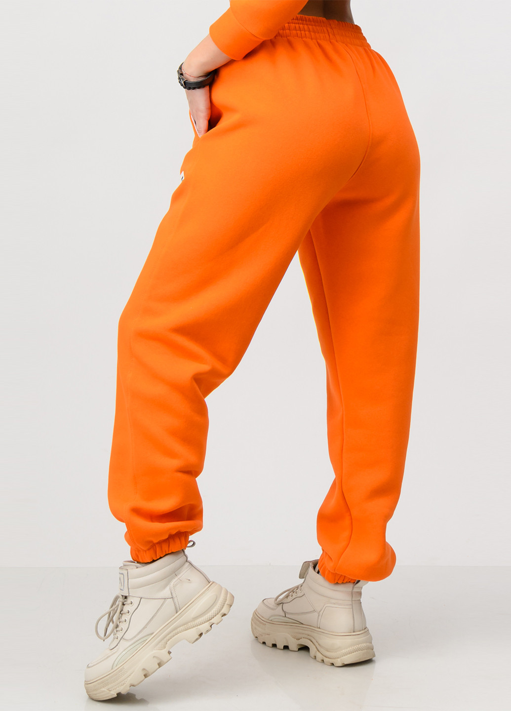 Оранжевые спортивные демисезонные джоггеры брюки Go Fitness