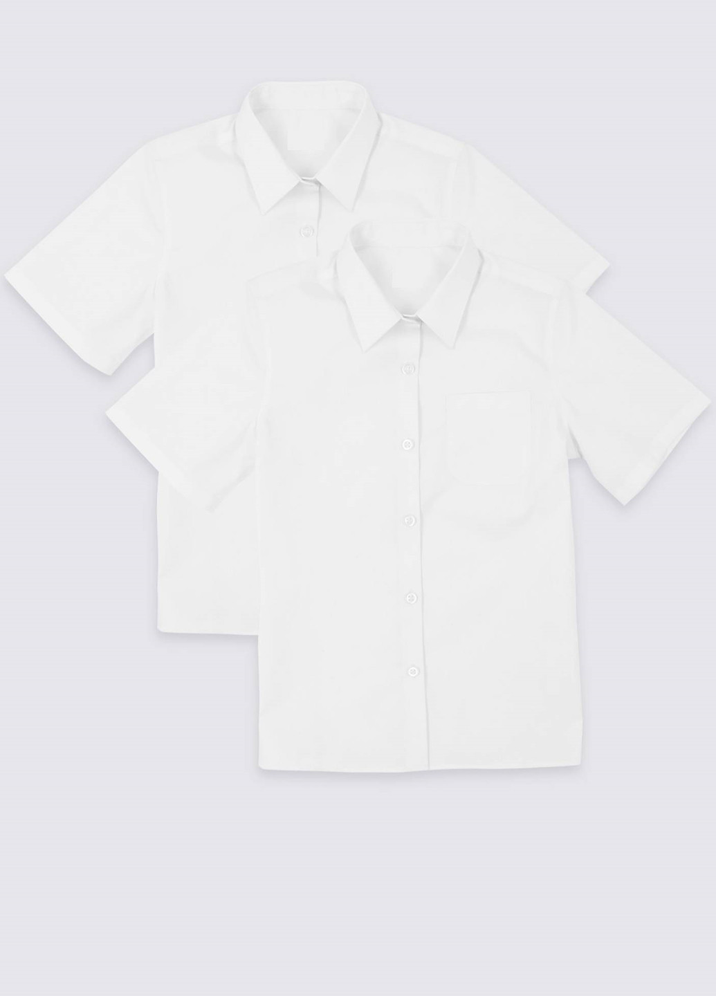 Белая классическая рубашка однотонная F&F