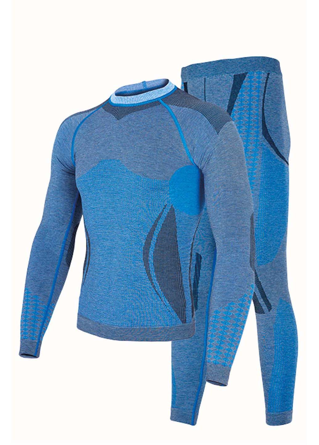 Комплект термобелья Hanna Style геометрический синий спортивный шерсть, полиамид