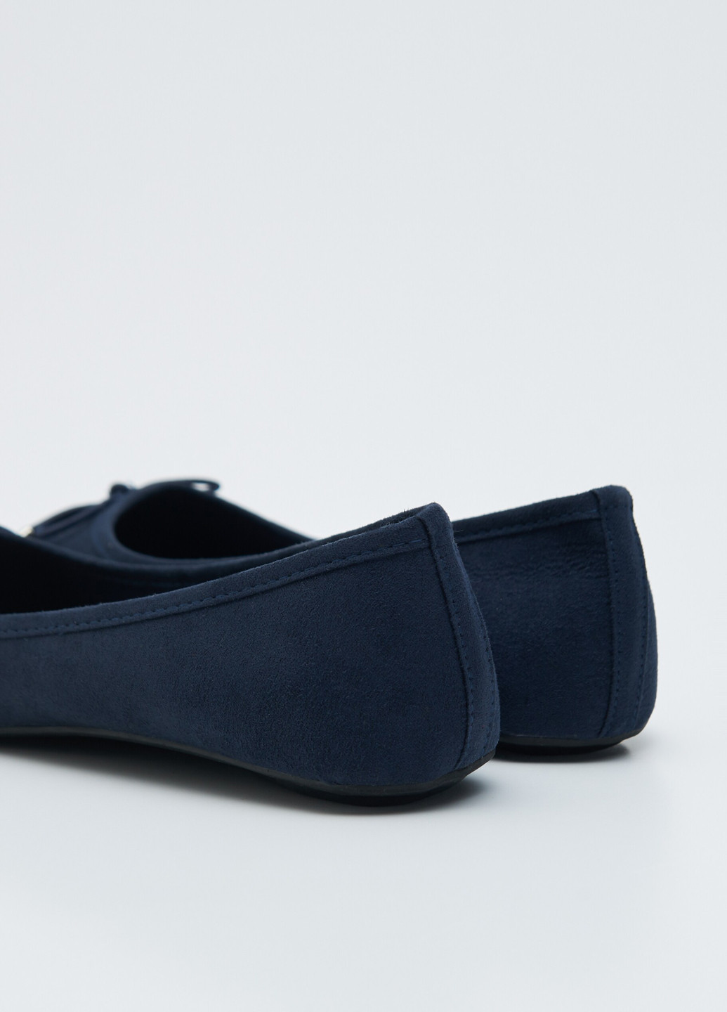 Женские балетки Sinsay | тёмно-синие однотонные бант текстиль (280066462)