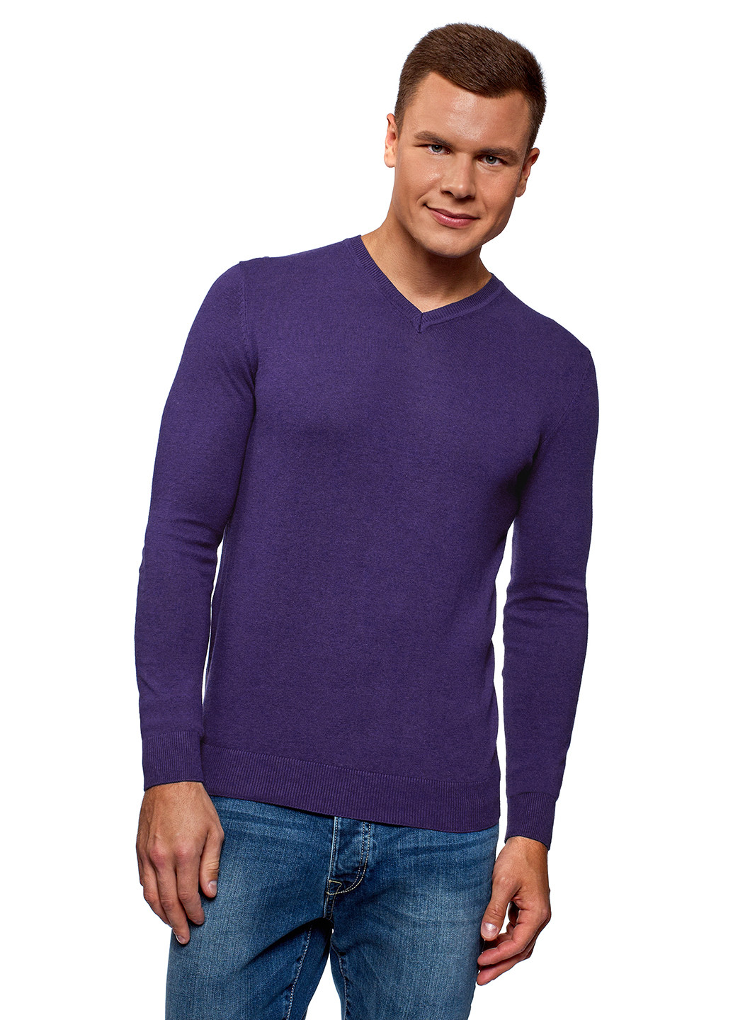 Фиолетовый демисезонный пуловер пуловер Oodji