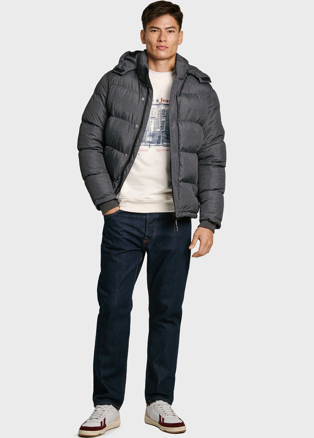 Серая зимняя куртка Pepe Jeans