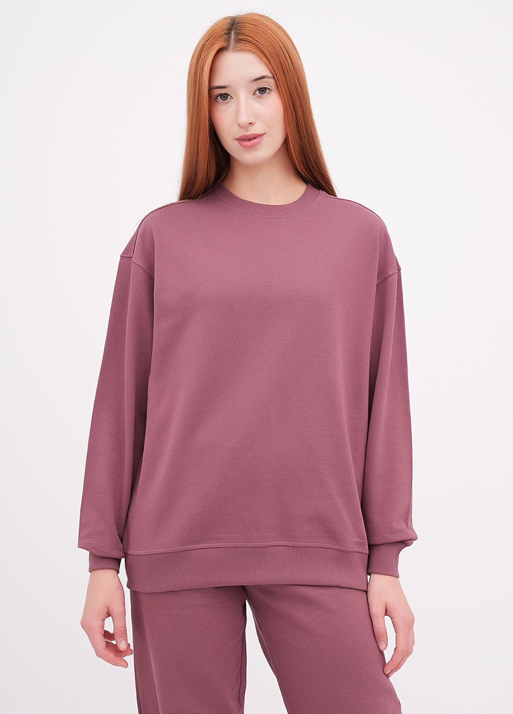 Ліловий світшот EQUILIBRI однотонний без декору (355383099)