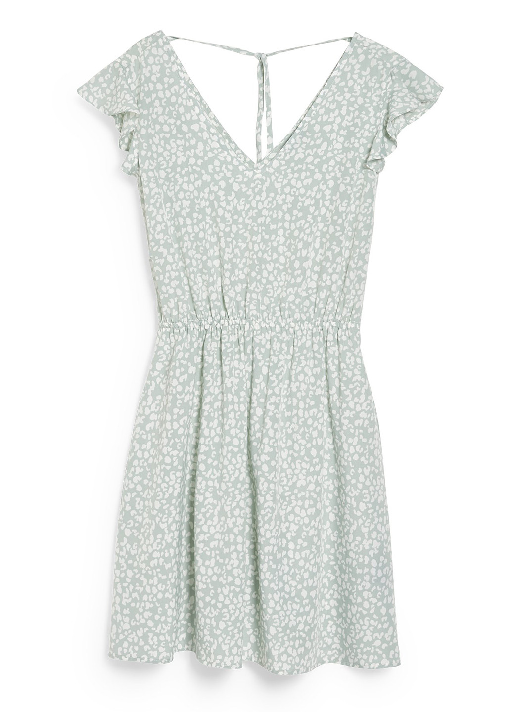 Мятное кэжуал платье клеш C&A леопардовый