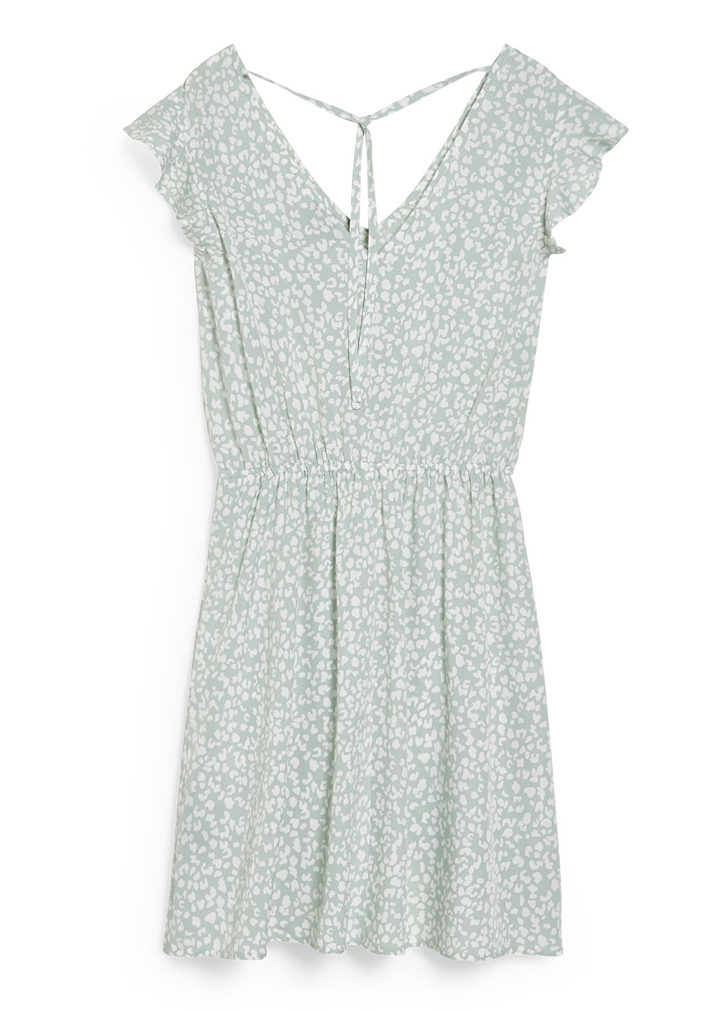 Мятное кэжуал платье клеш C&A леопардовый