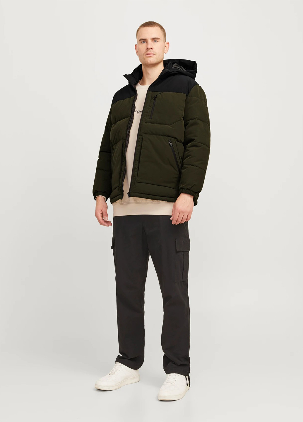 Оливковая (хаки) зимняя куртка Jack & Jones