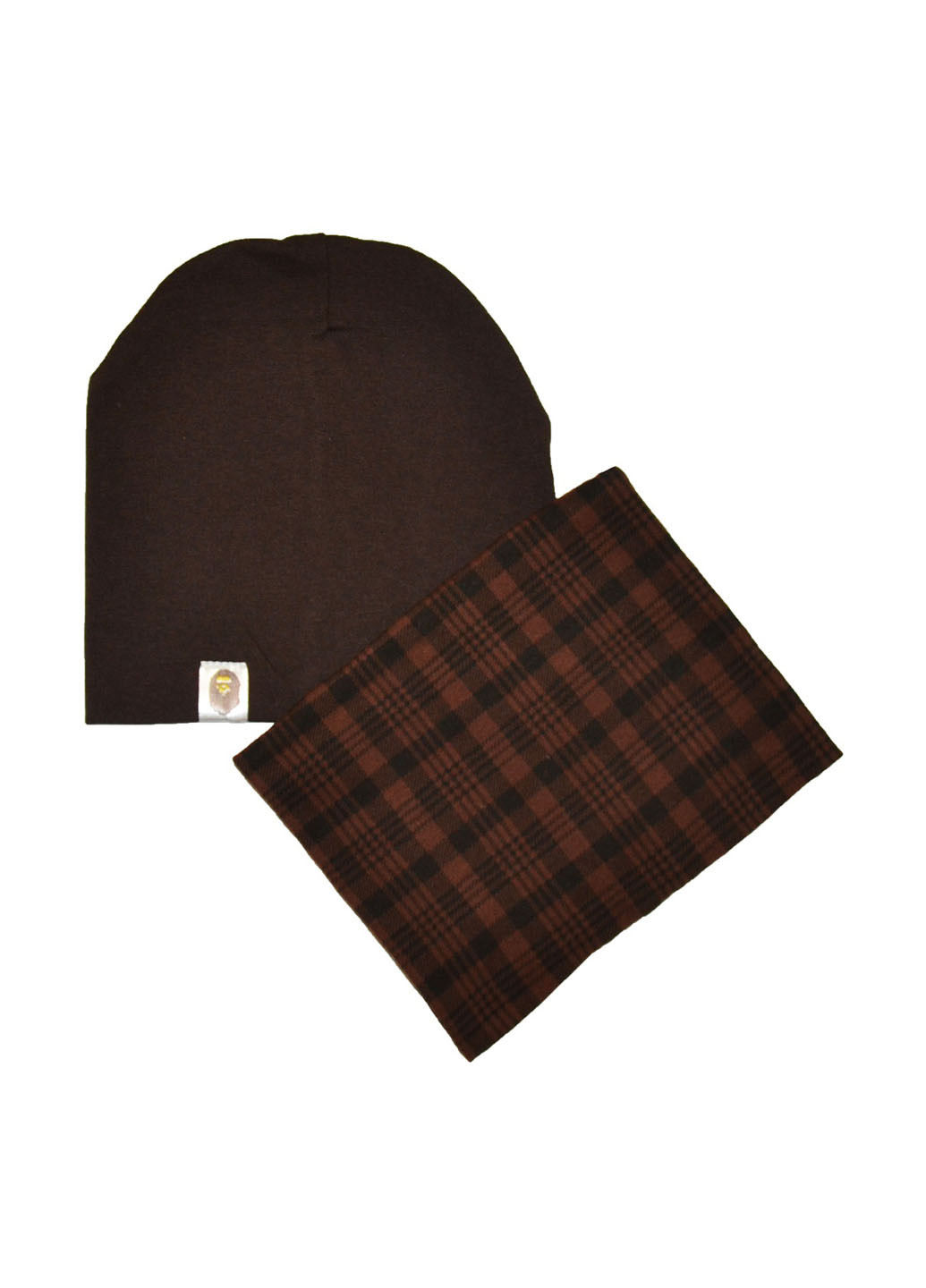 Коричневый демисезонный комплект (шапка, шарф-снуд) Sweet Hats