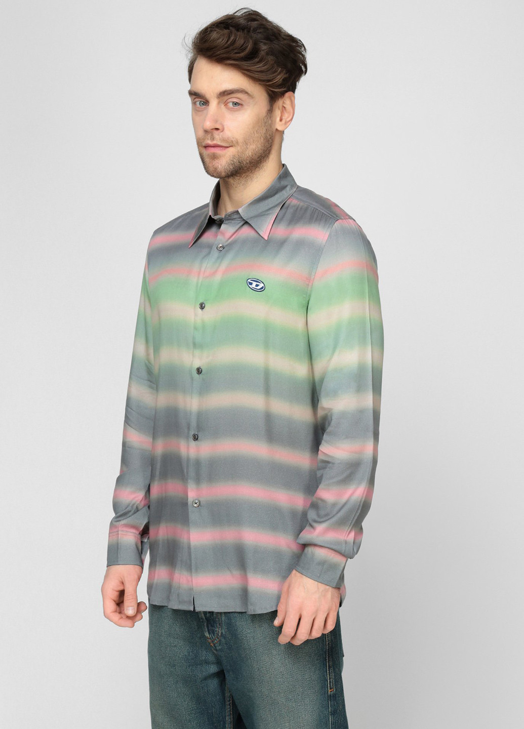 Цветная кэжуал рубашка с градиентным узором Diesel