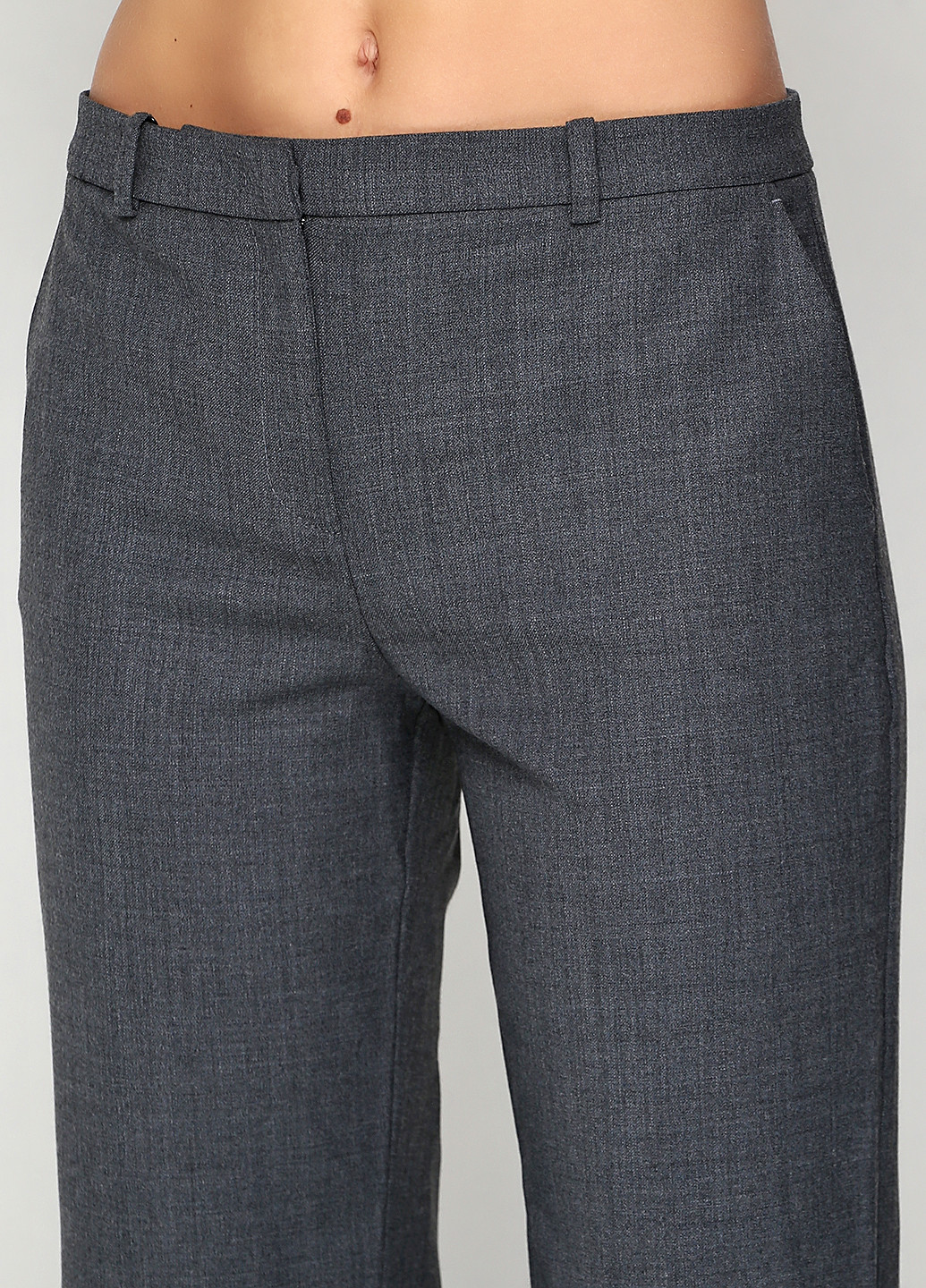 Грифельно-серые классические демисезонные прямые брюки Pinko