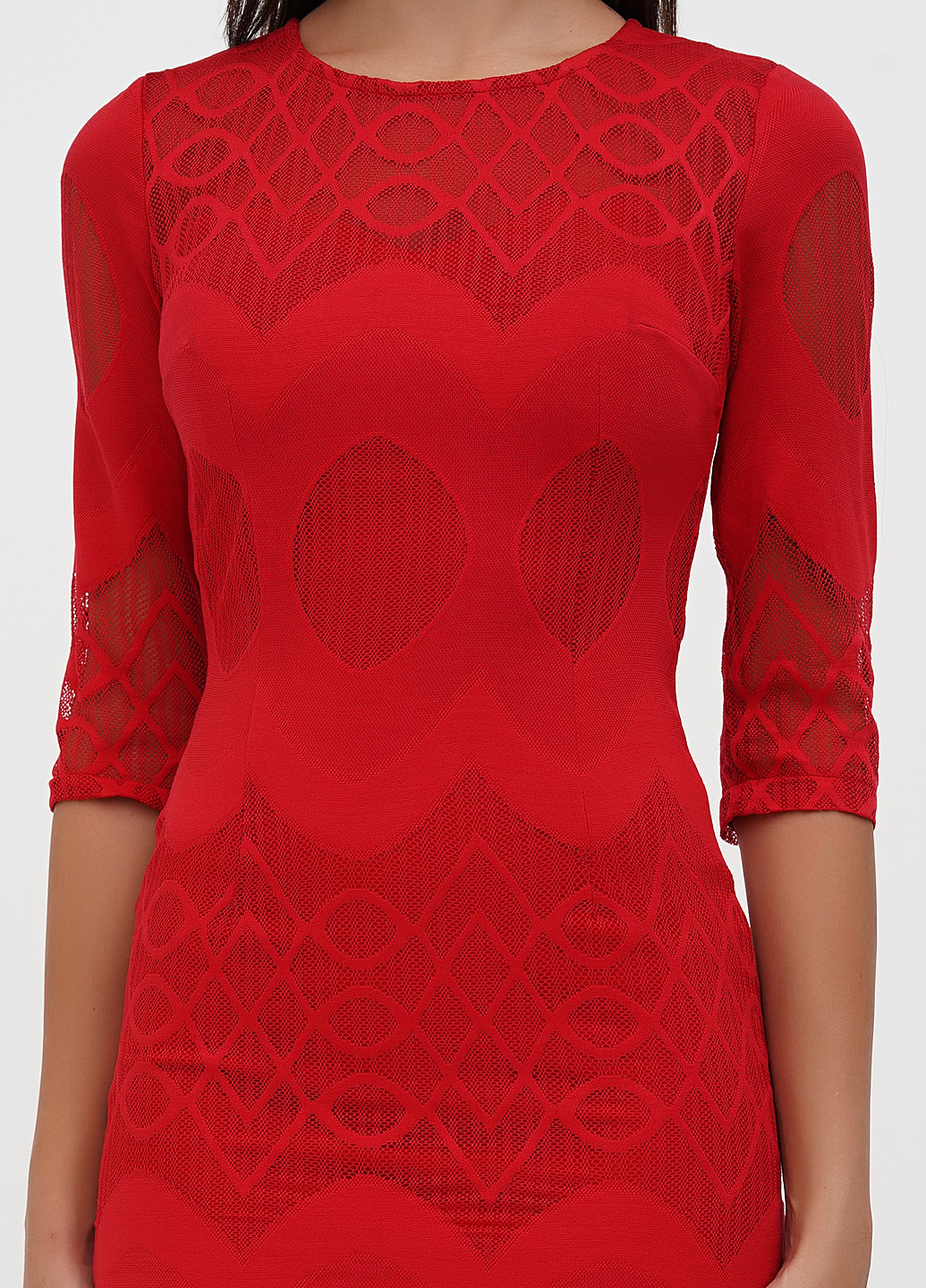 Красное кэжуал платье Sassofono однотонное