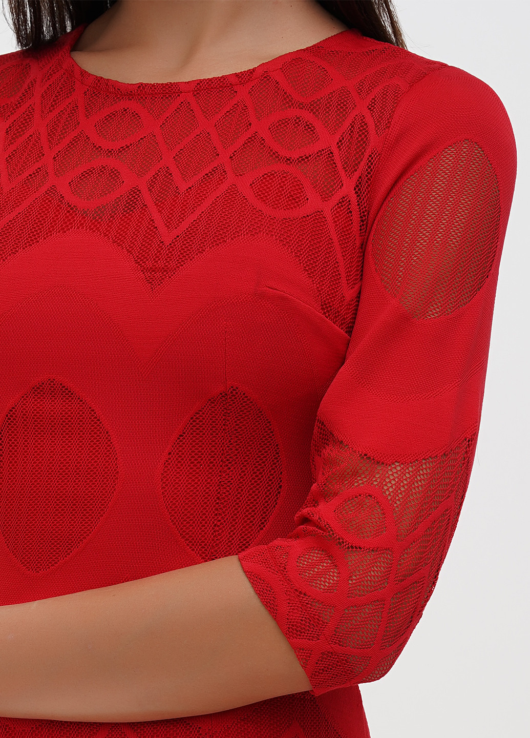 Красное кэжуал платье Sassofono однотонное