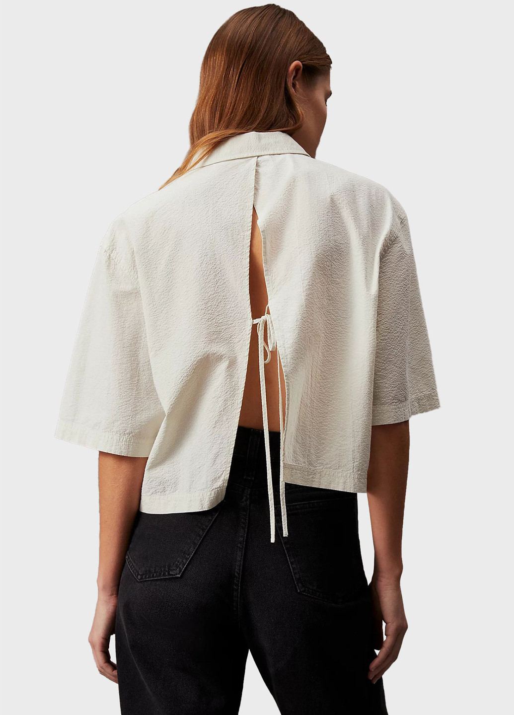 Белая кэжуал рубашка однотонная Calvin Klein Jeans