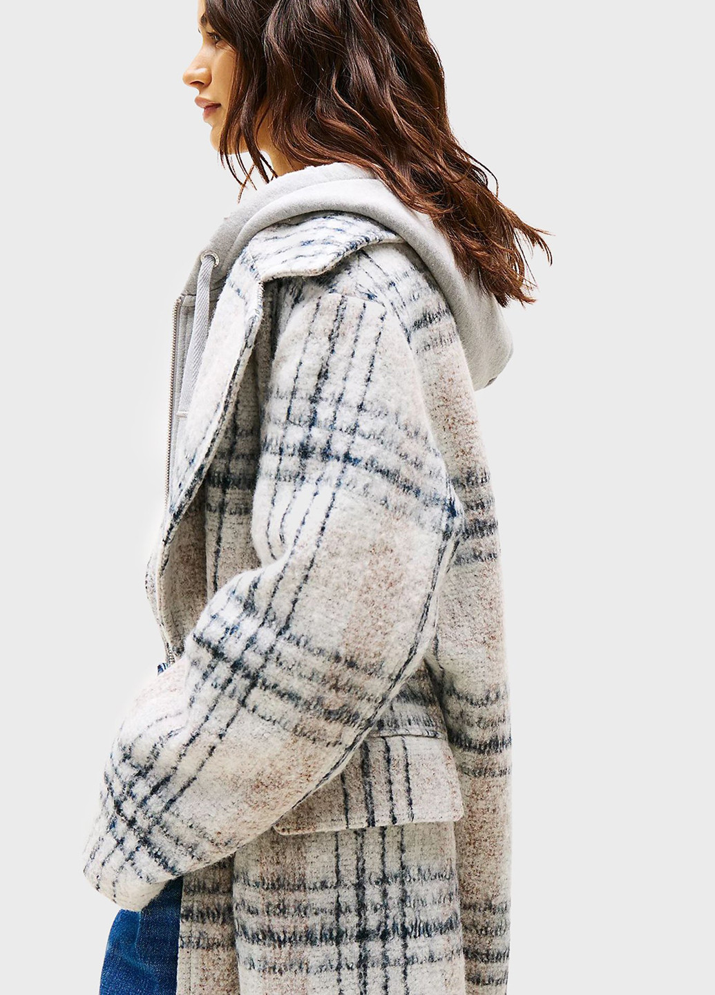 Сіро-бежеве демісезонне Пальто оверсайз Tommy Jeans