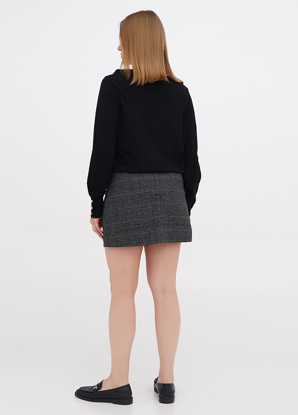 Темно-серая кэжуал в клетку юбка H&M карандаш