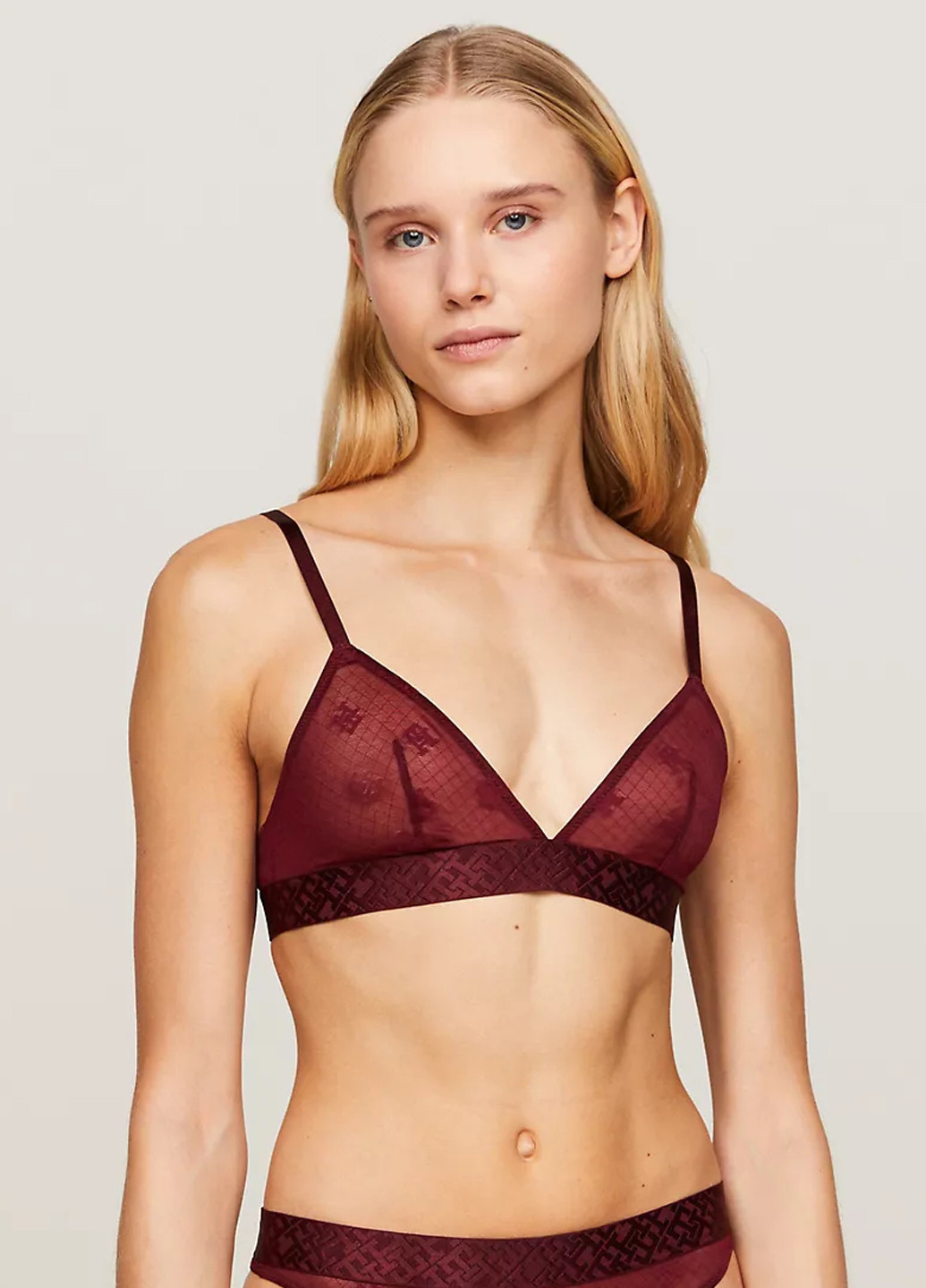 Бордовый демисезонный комплект (бюстгальтер, тусики) Tommy Hilfiger
