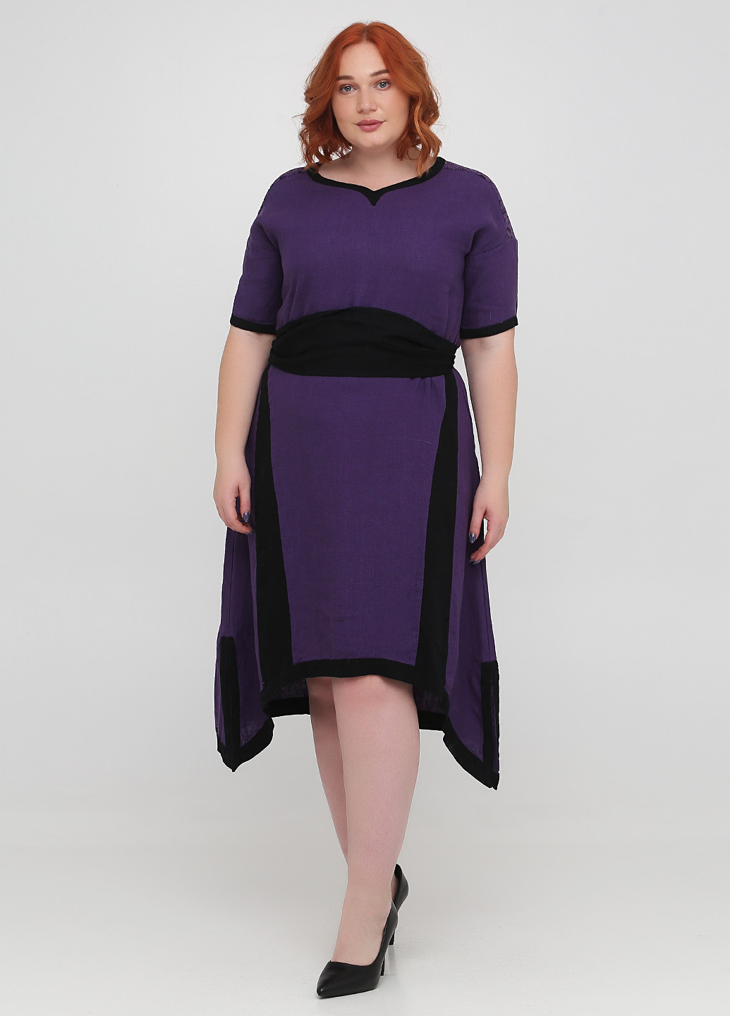 Фіолетова кежуал сукня кльош The J. Peterman Company однотонна
