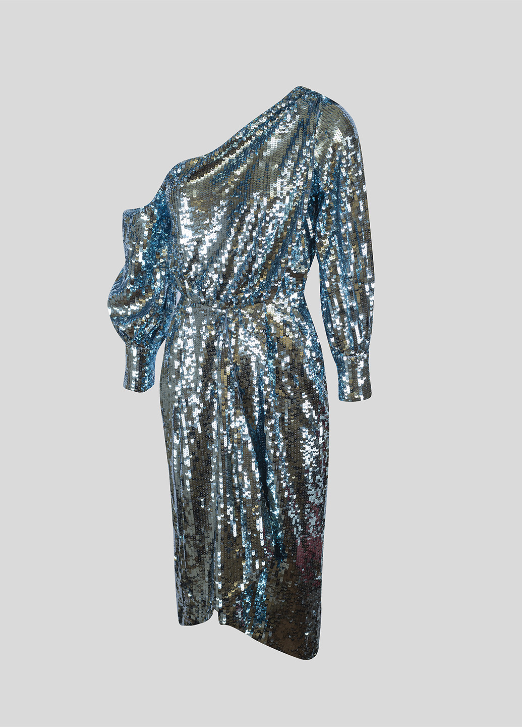 Серебряное вечернее платье Asos меланжевое