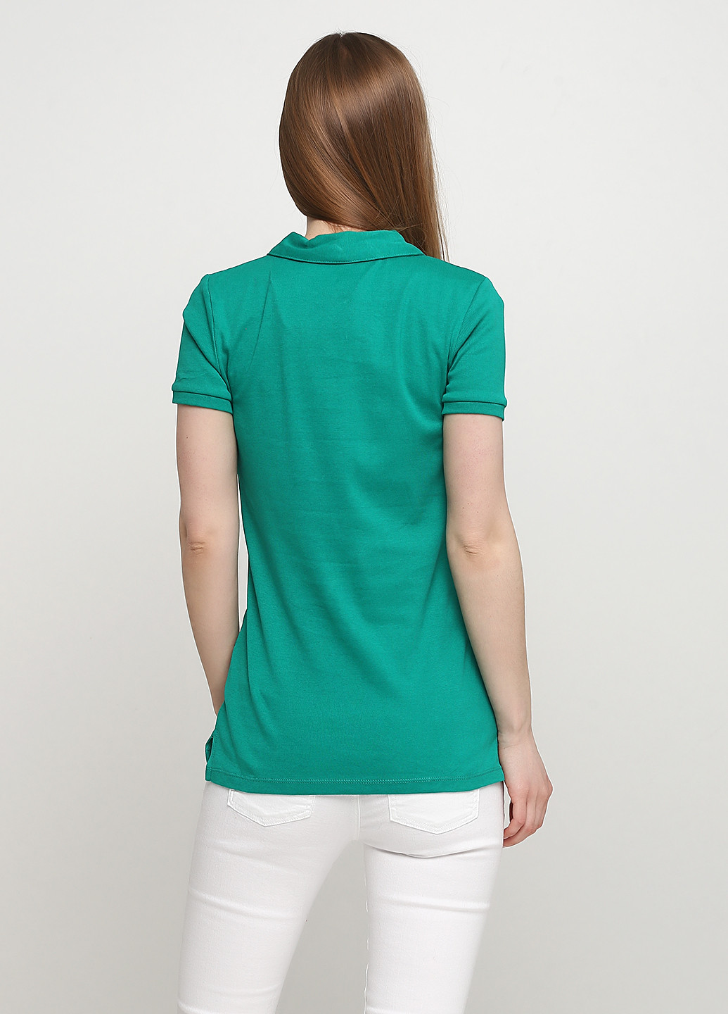 Зеленая женская футболка-поло C&A однотонная