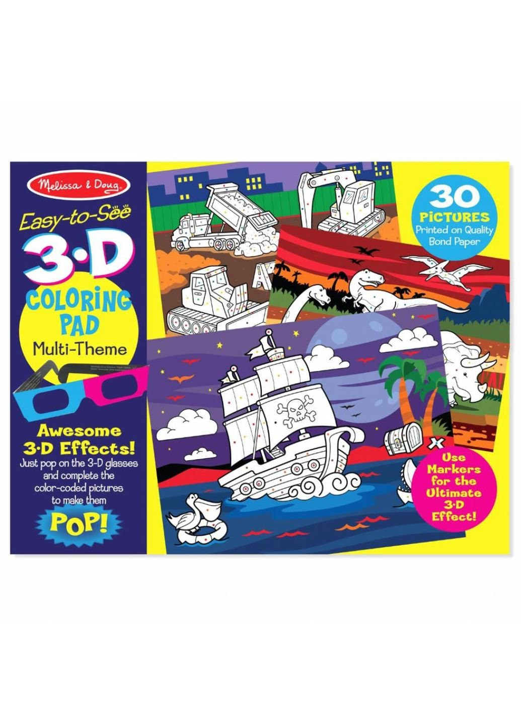 Набір для творчості 3D розмальовка для хлопчиків (MD9964) Melissa&Doug (249599403)