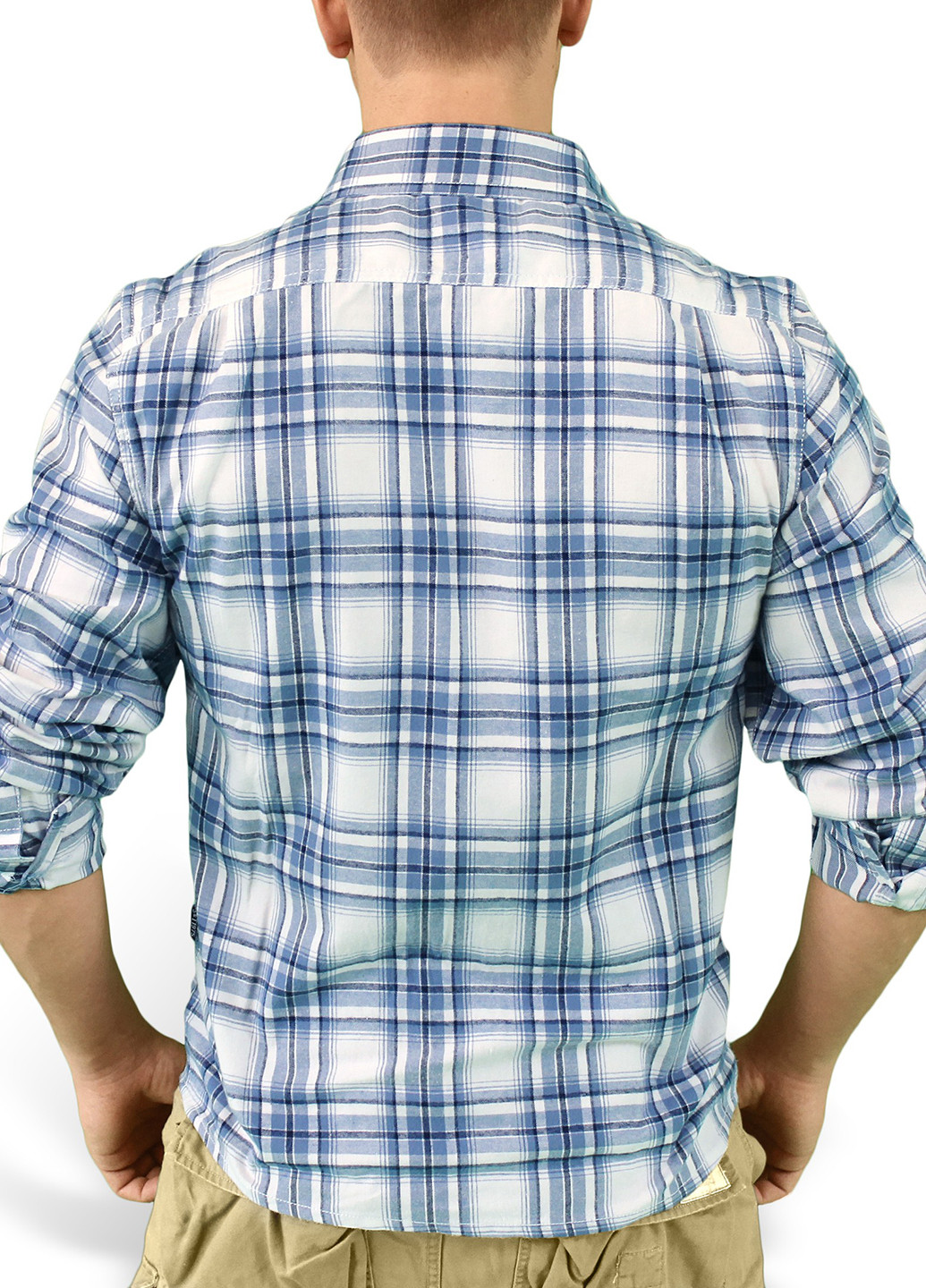 Голубой кэжуал рубашка в клетку Surplus с коротким рукавом