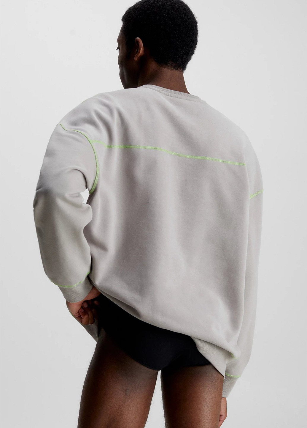 Серый свитшот Calvin Klein однотонный вышивка (328000849)