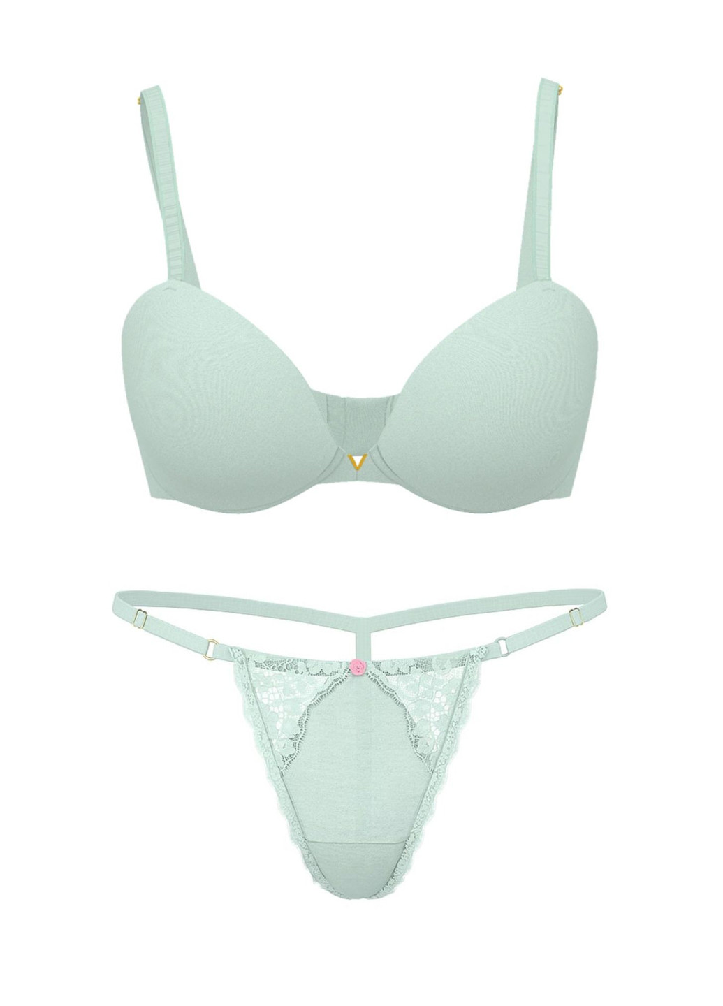 Светло-зеленый демисезонный комплект (бюстгальтер, трусики) Victoria's Secret