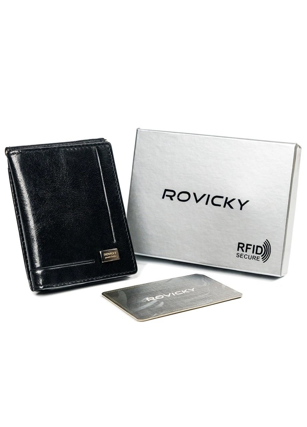 Затискач для грошей чоловічий шкіряний CPR-034-BAR Rovicky (254314237)